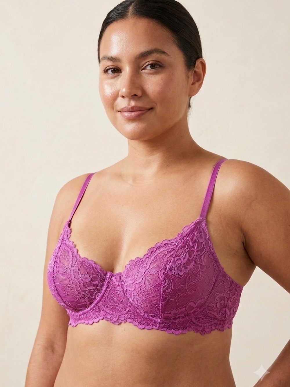 Samantha Chang Royal Fuchsia Lace Floral Bra NWT Size 36C